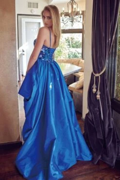 Juliet 252 Glass Beaded High-Low Formal Prom Dress(Juliet 252 Glass Beaded High Low Formal Prom Dress) -Dress Promotion Store 252 royal back