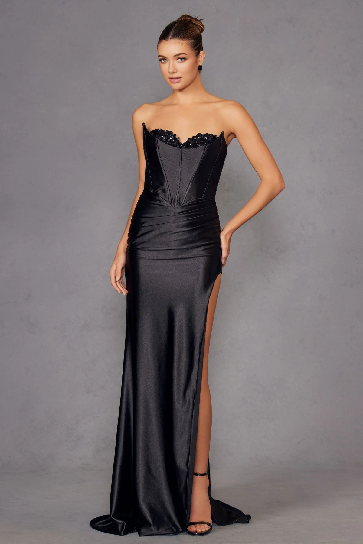 Juliet JT2527L Dress Long Strapless Sweetheart Satin Gown(Juliet Jt2527l Dress Long Strapless Sweetheart Satin Gown) 6 Juliet JT2527L Dress Long Strapless Sweetheart Satin Gown(Juliet Jt2527l Dress Long Strapless Sweetheart Satin Gown) - Image 4