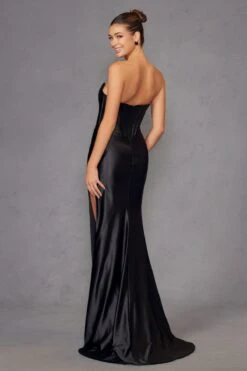 Juliet JT2527L Dress Long Strapless Sweetheart Satin Gown(Juliet Jt2527l Dress Long Strapless Sweetheart Satin Gown) 17 Juliet JT2527L Dress Long Strapless Sweetheart Satin Gown(Juliet Jt2527l Dress Long Strapless Sweetheart Satin Gown) -Dress Promotion Store 2527LBLACK 6