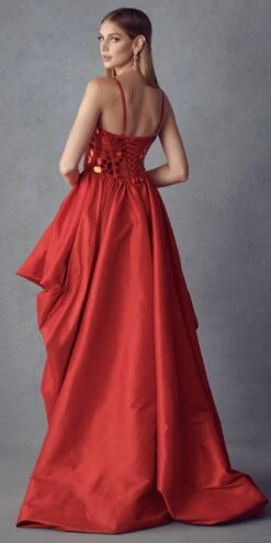 Juliet 252 Glass Beaded High-Low Formal Prom Dress(Juliet 252 Glass Beaded High Low Formal Prom Dress) -Dress Promotion Store 252 Red Back