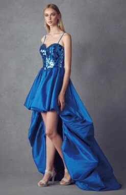 Juliet 252 Glass Beaded High-Low Formal Prom Dress(Juliet 252 Glass Beaded High Low Formal Prom Dress) -Dress Promotion Store 252 RoaylBlue Side