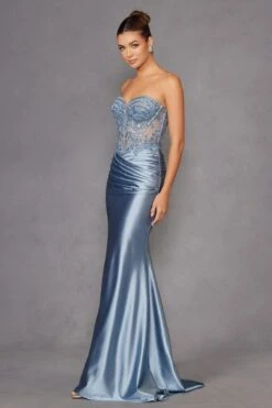 Juliet JT2530K Strapless V-Notch Neck Fitted Mermaid Gown(Juliet Jt2530k Strapless V Notch Neck Fitted Mermaid Gown) 33 Juliet JT2530K Strapless V-Notch Neck Fitted Mermaid Gown(Juliet Jt2530k Strapless V Notch Neck Fitted Mermaid Gown) -Dress Promotion Store 2530KANTIQUEBLUE 3