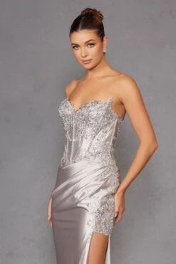 Juliet JT2536K Strapless Sweetheart Corset Back Fitted Satin Prom Gown(Juliet Jt2536k Strapless Sweetheart Corset Back Fitted Satin Prom Gown) 35 Juliet JT2536K Strapless Sweetheart Corset Back Fitted Satin Prom Gown(Juliet Jt2536k Strapless Sweetheart Corset Back Fitted Satin Prom Gown) -Dress Promotion Store 2536KSILVER 5