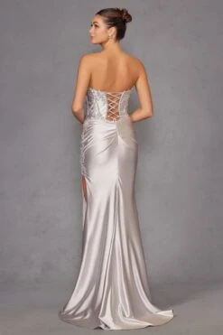 Juliet JT2536K Strapless Sweetheart Corset Back Fitted Satin Prom Gown(Juliet Jt2536k Strapless Sweetheart Corset Back Fitted Satin Prom Gown) 37 Juliet JT2536K Strapless Sweetheart Corset Back Fitted Satin Prom Gown(Juliet Jt2536k Strapless Sweetheart Corset Back Fitted Satin Prom Gown) -Dress Promotion Store 2536KSILVER 7