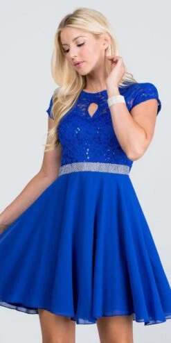 La Scala 25390 Embellished Waist Short A-Line Cocktail Dress(Embellished Waist Short Cocktail Dress Black) -Dress Promotion Store 25390 la scala royal blue d539708a 8b64 4f29 8372 9b4a86b6f33b