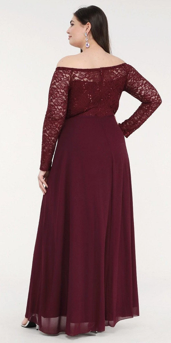 La Scala 25418 Plus Size Long Sleeved Lace Bodice A-Line Long Dress(La Scala 25418 Plus Size Long Sleeved Lace Bodice A Line Long Formal Dress) 7 La Scala 25418 Plus Size Long Sleeved Lace Bodice A-Line Long Dress(La Scala 25418 Plus Size Long Sleeved Lace Bodice A Line Long Formal Dress) - Image 5