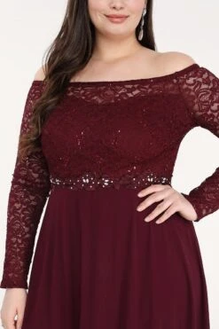 La Scala 25418 Plus Size Long Sleeved Lace Bodice A-Line Long Dress(La Scala 25418 Plus Size Long Sleeved Lace Bodice A Line Long Formal Dress) 26 La Scala 25418 Plus Size Long Sleeved Lace Bodice A-Line Long Dress(La Scala 25418 Plus Size Long Sleeved Lace Bodice A Line Long Formal Dress) -Dress Promotion Store 25418ps la scala burgundy zoom 081c7156 435e 47b8 a4ed d6dbef543c5a