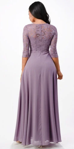 La Scala 25434 Long Chiffon Dress Lace Mid-Length Sleeve(La Scala 25434 Long Evening Dark Mauve Chiffon Dress Lace Mid Length Sleeve) 36 La Scala 25434 Long Chiffon Dress Lace Mid-Length Sleeve(La Scala 25434 Long Evening Dark Mauve Chiffon Dress Lace Mid Length Sleeve) -Dress Promotion Store 25434 la scala lavender back bc22a733 2d0e 40ae a280 0346544170fb