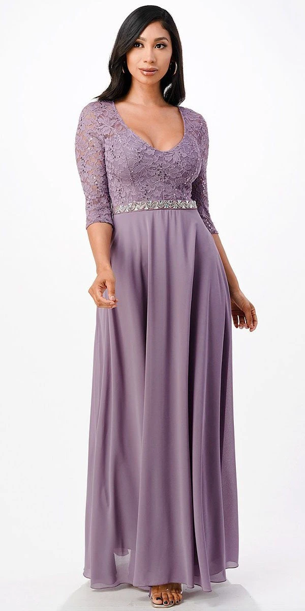 La Scala 25434 Long Chiffon Dress Lace Mid-Length Sleeve(La Scala 25434 Long Evening Dark Mauve Chiffon Dress Lace Mid Length Sleeve) 16 La Scala 25434 Long Chiffon Dress Lace Mid-Length Sleeve(La Scala 25434 Long Evening Dark Mauve Chiffon Dress Lace Mid Length Sleeve) - Image 14