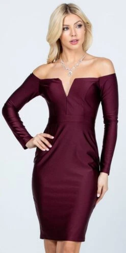 La Scala 25465 Long Sleeved Off-Shoulder Cocktail Short Dress(Long Sleeved Off Shoulder Cocktail Short Dress Hunter Green) 27 La Scala 25465 Long Sleeved Off-Shoulder Cocktail Short Dress(Long Sleeved Off Shoulder Cocktail Short Dress Hunter Green) -Dress Promotion Store 25465 la scala dark burgundy 0bea4564 c969 4b25 8b47 2f7501df7259