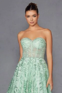 Juliet JT2547S Strapless Sweetheart A-Line Mint Gown(Juliet Jt2547s Strapless Sweetheart A Line Mint Gown) -Dress Promotion Store 2547SMINTGREEN 3
