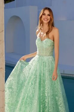 Juliet JT2547S Strapless Sweetheart A-Line Mint Gown(Juliet Jt2547s Strapless Sweetheart A Line Mint Gown) -Dress Promotion Store 2547 1