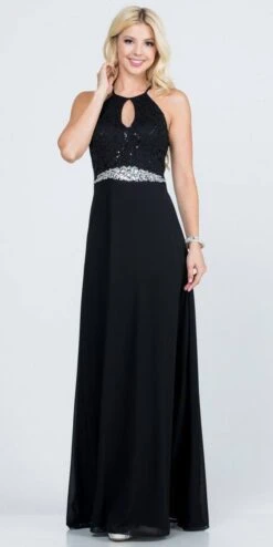 La Scala 25485 Halter Long A-Line Dress Keyhole Neckline(La Scala 25485 Halter Long A Line Formal Dress With Keyhole Neckline) -Dress Promotion Store 25485 la scala black 81659e0b 64be 4f5f 8001 4ff433c3b2b6