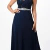 La Scala 25485 Halter Long A-Line Dress Keyhole Neckline(La Scala 25485 Halter Long A Line Formal Dress With Keyhole Neckline)