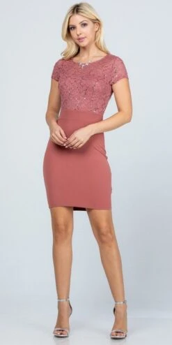 La Scala 25488 Short Pencil Dress Short Sleeve Lace Top Form Fit(Short Pencil Dress Black Short Sleeve Lace Top Form Fit) -Dress Promotion Store 25488 la scala dark mauve 652375d0 4f5c 4e20 8fdc 388d5aeb80c0