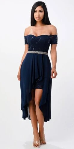 La Scala 25503 Embellished Waist High Low Cocktail Dress(La Scala 25503 Embellished Waist High And Low Cocktail Dress Black) -Dress Promotion Store 25503 la scala navy blue 0e0ee461 41f7 46ef bd5e 7788b44f8eeb