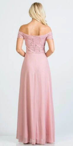 La Scala 25555 Off-Shoulder Long A-Line Dress With Slit(La Scala 25555 Off Shoulder Long Formal Dress With Slit) -Dress Promotion Store 25555 la scala blush back 0e4e8340 8997 4a0c 9425 3ffd7d34bba8