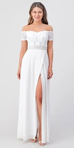 La Scala 25555 Off-Shoulder Long A-Line Dress With Slit(La Scala 25555 Off Shoulder Long Formal Dress With Slit) -Dress Promotion Store 25555 la scala off white 834c8930 4fc5 414a 88b4 f2a1ef1f0da1