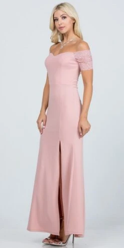 La Scala 25612 Long Mermaid Dress Off Shoulder Lace Sleeve(La Scala 25612 Long Mermaid Burgundy Dress Off Shoulder Lace Sleeve) 32 La Scala 25612 Long Mermaid Dress Off Shoulder Lace Sleeve(La Scala 25612 Long Mermaid Burgundy Dress Off Shoulder Lace Sleeve) -Dress Promotion Store 25612 la scala blush side