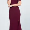 La Scala 25612 Long Mermaid Dress Off Shoulder Lace Sleeve(La Scala 25612 Long Mermaid Burgundy Dress Off Shoulder Lace Sleeve) -Dress Promotion Store 25612 la scala burgundy