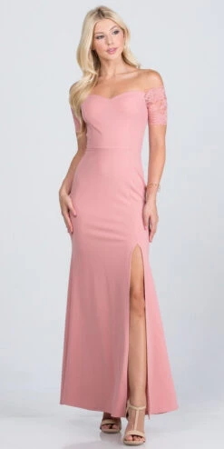 La Scala 25612 Long Mermaid Dress Off Shoulder Lace Sleeve(La Scala 25612 Long Mermaid Burgundy Dress Off Shoulder Lace Sleeve) 33 La Scala 25612 Long Mermaid Dress Off Shoulder Lace Sleeve(La Scala 25612 Long Mermaid Burgundy Dress Off Shoulder Lace Sleeve) -Dress Promotion Store 25612 la scala dark blush