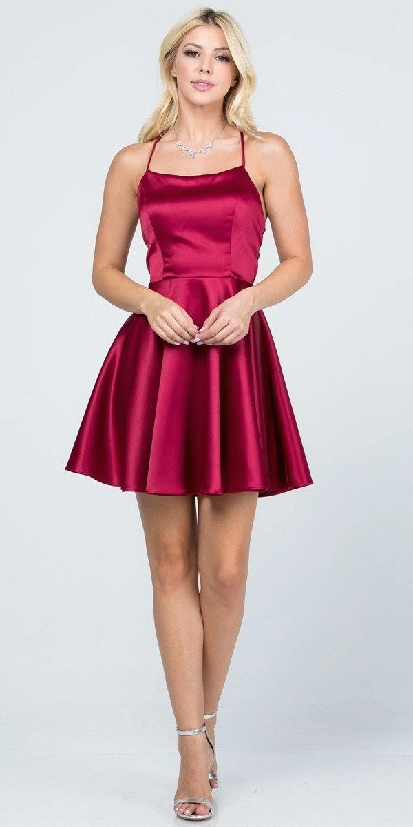 La Scala 25713 Short Fit And Flare Dress Spaghetti Straps Criss Cross Back(La Scala 25713 Short Fit And Flare Dress Spaghetti Straps Criss Cross Back) 3 La Scala 25713 Short Fit And Flare Dress Spaghetti Straps Criss Cross Back(La Scala 25713 Short Fit And Flare Dress Spaghetti Straps Criss Cross Back)