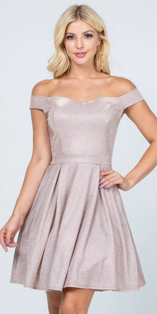 La Scala 25759 Short Off The Shoulder Skater Dress Glitter Jacquard(La Scala 25759 Short Off The Shoulder Skater Dress Glitter Jacquard Rust) 13 La Scala 25759 Short Off The Shoulder Skater Dress Glitter Jacquard(La Scala 25759 Short Off The Shoulder Skater Dress Glitter Jacquard Rust) - Image 11