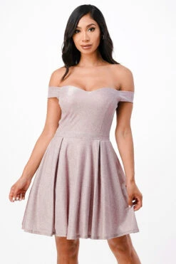 La Scala 25759 Short Off The Shoulder Skater Dress Glitter Jacquard(La Scala 25759 Short Off The Shoulder Skater Dress Glitter Jacquard Rust) 39 La Scala 25759 Short Off The Shoulder Skater Dress Glitter Jacquard(La Scala 25759 Short Off The Shoulder Skater Dress Glitter Jacquard Rust) -Dress Promotion Store 25759 la scala pink