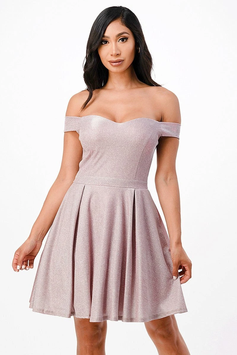 La Scala 25759 Short Off The Shoulder Skater Dress Glitter Jacquard(La Scala 25759 Short Off The Shoulder Skater Dress Glitter Jacquard Rust) 20 La Scala 25759 Short Off The Shoulder Skater Dress Glitter Jacquard(La Scala 25759 Short Off The Shoulder Skater Dress Glitter Jacquard Rust) - Image 18