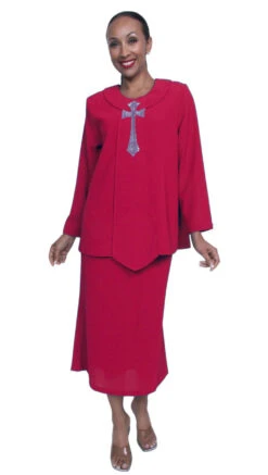 Hosanna 2577 Church Choir 4-Piece Dress Set Skirt Jacket Top(Plus Size Royal Blue Church Choir 4 Piece Dress Set Skirt Jacket Top) -Dress Promotion Store 2577