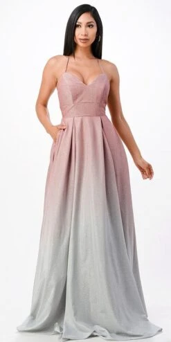 La Scala 25786 Long A-Line Glitter Ombre Formal Gown(La Scala 25786 Long A Line Glitter Ombre Formal Gown) -Dress Promotion Store 25786 blush