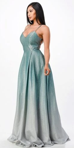 La Scala 25786 Long A-Line Glitter Ombre Formal Gown(La Scala 25786 Long A Line Glitter Ombre Formal Gown) -Dress Promotion Store 25786 hunter side