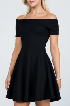 La Scala 25795 Off The Shoulder Short Sleeve Skater Dress(La Scala 25795 Off The Shoulder Short Sleeve Skater Dress Dark Mauve) -Dress Promotion Store 25795 la scala black zoom b0ad550e 8ec6 4e3c b9ec 036fd9f25c05 1