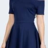 CLEARANCE - La Scala 25795 Off The Shoulder Short Sleeve Skater Dress (Size M)(Clearance La Scala 25795 Off The Shoulder Short Sleeve Skater Dress Size M) -Dress Promotion Store 25795 la scala navy blue 3cf67b0f a031 4f2d ba90 bfd341fd5857