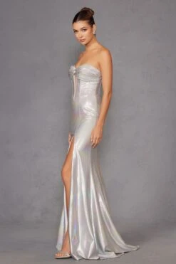 Juliet JT2579H Strapless Sweetheart Iridescent Prom Gown(Juliet Jt2579h Strapless Sweetheart Iridescent Prom Gown) -Dress Promotion Store 2579HSILVER 3