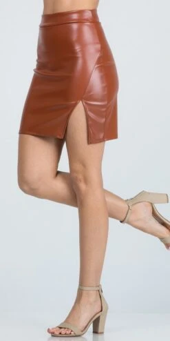 La Scala 25840 Open Side Slit PU Leather Mini Skirt(La Scala 25840 Open Side Slit Pu Leather Mini Skirt) 14 La Scala 25840 Open Side Slit PU Leather Mini Skirt(La Scala 25840 Open Side Slit Pu Leather Mini Skirt) -Dress Promotion Store 25840 la scala rust side2