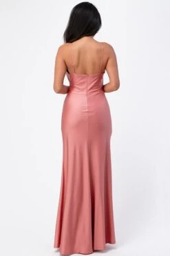 La Scala 25872 Long Dress Pleated Spaghetti Strap Side Leg Slit(La Scala 25872 Long Party Dress Pleated Spaghetti Strap Side Leg Slit) -Dress Promotion Store 25872 la scala ash rose back af27d2a7 8232 402f af67 d5034d6b24b4