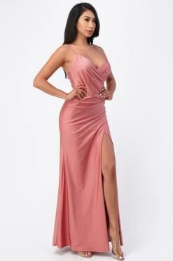 La Scala 25872 Long Dress Pleated Spaghetti Strap Side Leg Slit(La Scala 25872 Long Party Dress Pleated Spaghetti Strap Side Leg Slit) -Dress Promotion Store 25872 la scala ash rose side fc2a392d 170d 4d3c 95f0 56cb3f60b9d9
