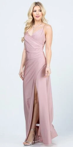 La Scala 25872 Long Dress Pleated Spaghetti Strap Side Leg Slit(La Scala 25872 Long Party Dress Pleated Spaghetti Strap Side Leg Slit) -Dress Promotion Store 25872 la scala rosy cheeks side 2b8c9a2d e5ac 42b8 9b54 3c3f82a403ae
