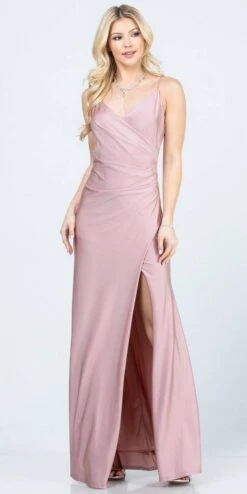 La Scala 25872 Long Dress Pleated Spaghetti Strap Side Leg Slit(La Scala 25872 Long Party Dress Pleated Spaghetti Strap Side Leg Slit) -Dress Promotion Store 25872 la scala rosy cheeks 71a4d81a 37ef 4724 9208 8548c80fcf6c