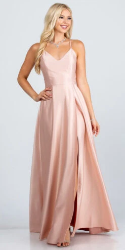 CLEARANCE - La Scala 25895 Open Side Back Spaghetti Tie Stretch Satin Gown (Size XL)(Clearance La Scala 25895 Open Side Back Spaghetti Tie Stretch Satin Gown Size Xl) 31 CLEARANCE - La Scala 25895 Open Side Back Spaghetti Tie Stretch Satin Gown (Size XL)(Clearance La Scala 25895 Open Side Back Spaghetti Tie Stretch Satin Gown Size Xl) -Dress Promotion Store 25895 blush aaec7201 35b8 45b6 ab95 6434c9dfd8b6