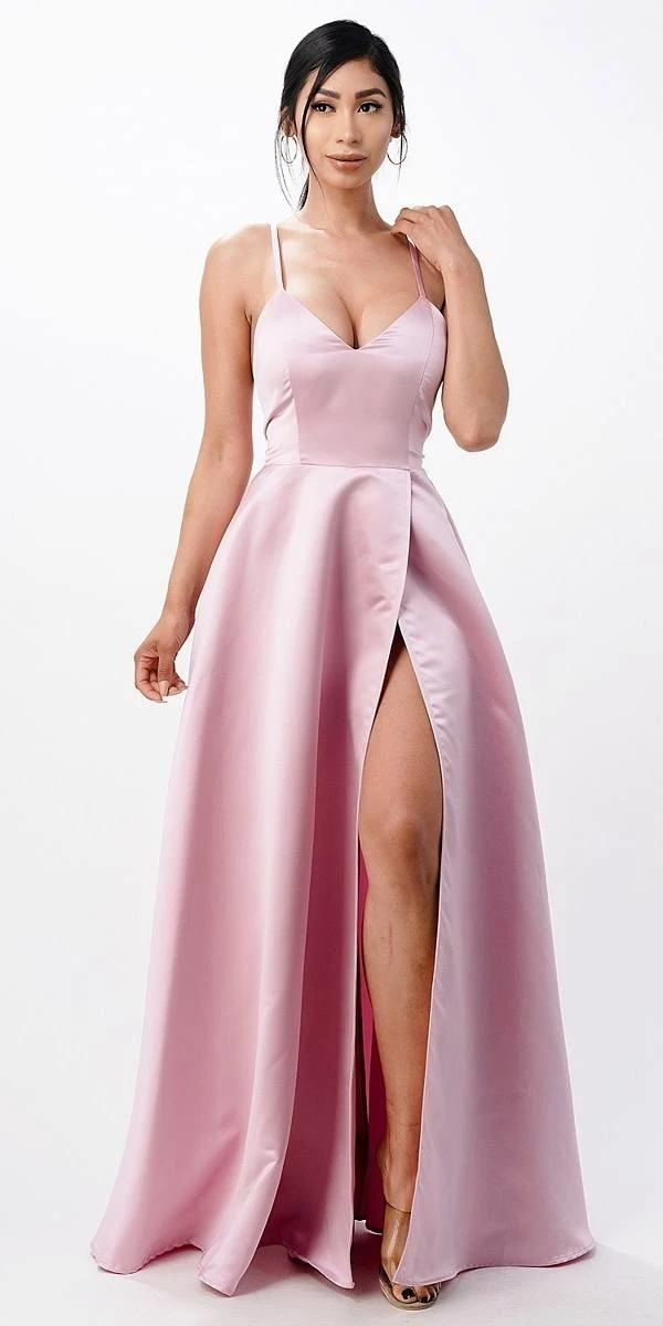 CLEARANCE - La Scala 25895 Open Side Back Spaghetti Tie Stretch Satin Gown (Size XL)(Clearance La Scala 25895 Open Side Back Spaghetti Tie Stretch Satin Gown Size Xl) 11 CLEARANCE - La Scala 25895 Open Side Back Spaghetti Tie Stretch Satin Gown (Size XL)(Clearance La Scala 25895 Open Side Back Spaghetti Tie Stretch Satin Gown Size Xl) - Image 9