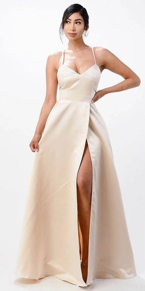 CLEARANCE - La Scala 25895 Open Side Back Spaghetti Tie Stretch Satin Gown (Size XL)(Clearance La Scala 25895 Open Side Back Spaghetti Tie Stretch Satin Gown Size Xl) 13 CLEARANCE - La Scala 25895 Open Side Back Spaghetti Tie Stretch Satin Gown (Size XL)(Clearance La Scala 25895 Open Side Back Spaghetti Tie Stretch Satin Gown Size Xl) - Image 11