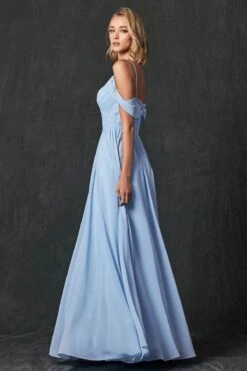 Juliet 262 Pleated Off The Shoulder Formal Dress(Pleated Off The Shoulder Formal Dress By Juliet 262) -Dress Promotion Store 262 IceBlue Back