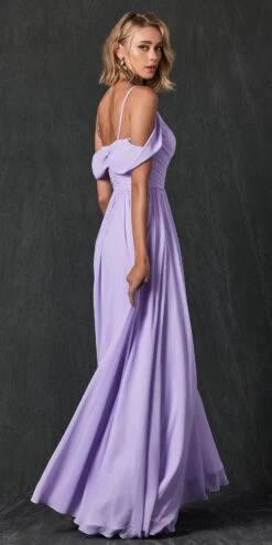 Juliet 262 Pleated Off The Shoulder Formal Dress(Pleated Off The Shoulder Formal Dress By Juliet 262) -Dress Promotion Store 262 Lilac Back