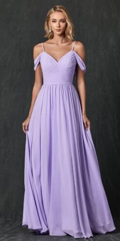 Juliet 262 Pleated Off The Shoulder Formal Dress(Pleated Off The Shoulder Formal Dress By Juliet 262) -Dress Promotion Store 262 Lilac Front