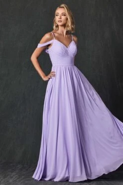 Juliet 262 Pleated Off The Shoulder Formal Dress(Pleated Off The Shoulder Formal Dress By Juliet 262) -Dress Promotion Store 262 Lilac Side