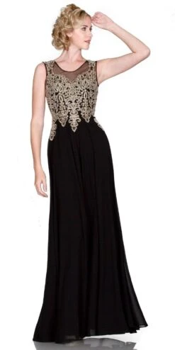 Cinderella Divine 2635 A-Line Chiffon Gown Lace Embellished Bodice(Cinderella Divine 2635 A Line Chiffon Peach Gown Lace Embellished Bodice) -Dress Promotion Store 2635 cinderella dress black v2 ee3ece6c d48d 475b 93c2 708c670c937d