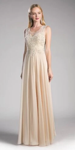 Cinderella Divine 2635 A-Line Chiffon Gown Lace Embellished Bodice(Cinderella Divine 2635 A Line Chiffon Peach Gown Lace Embellished Bodice) -Dress Promotion Store 2635 CD0118 cinderella divine champagne 2588f31e 6df0 49f4 9094 5218b1ea643a