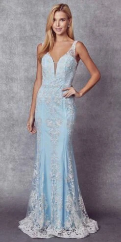 Juliet 277W Fancy Glitter Design Tulle Mermaid Wedding Dress(Juliet 277w Fancy Glitter Design Tulle Mermaid Wedding Dress) -Dress Promotion Store 277 SkyBlue Front e05fe445 156b 485b b3ce 927e0145bf59